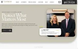 Turner Family Law and Divorce Attorney of Greenville website