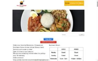 Yellow Ginger Asian Kitchen website