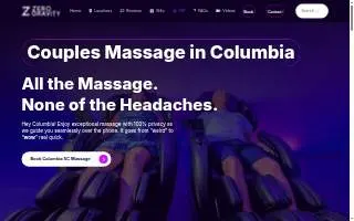 Zero Gravity Massage of Columbia website