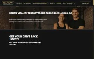 Renew Vitality Testosterone Clinic of Columbia website