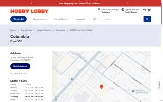 Hobby Lobby of Columbia website