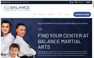 Balance Martial Arts of Columbia website