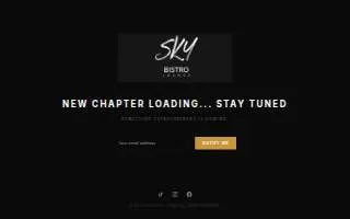 Sky Bistro Lounge website