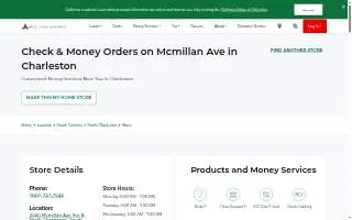 ACE Cash Express of North Charleston website