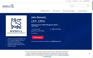 Merrill Lynch Financial Advisor John Bennett website