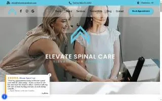 Elevate Spinal Care website
