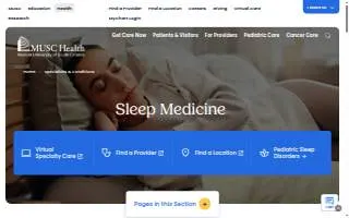 MUSC Sleep Center website