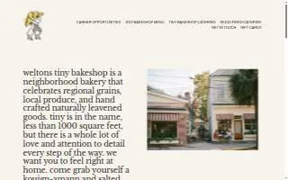 Weltons Tiny Bakeshop website