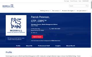 Merrill Lynch Financial Advisor Patrick Peterson
