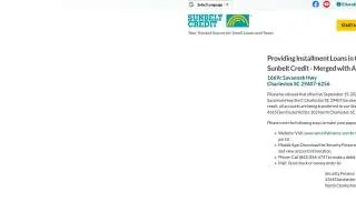 Sunbelt Credit of Charleston website