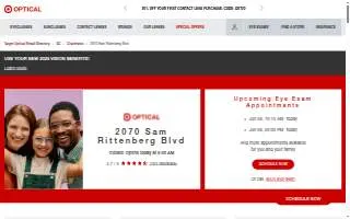 Target Optical of Charleston website