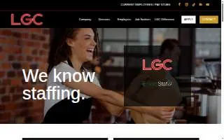 LGC Staffing of Mt Pleasant website