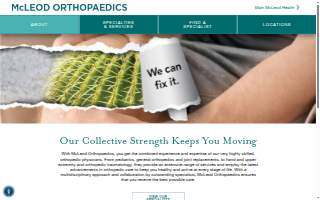 McLeod Orthopaedics Carolina Forest website