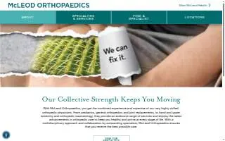 McLeod Orthopaedics Carolina Forest website