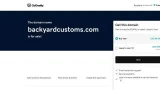 Backyard Customs LLC website