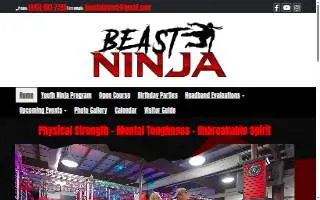 Beast Ninja Obstacle Course website