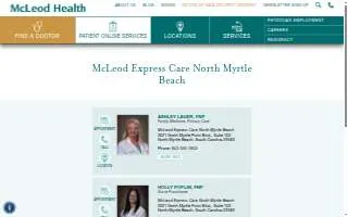 McLeod Express Care North Myrtle Beach website
