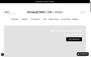 M Collection Home + Design website