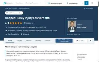 Cooper Hurley Injury Lawyers of Chesapeake website