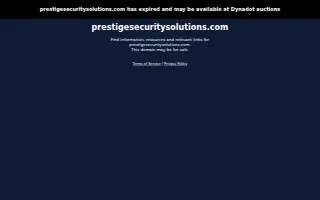 Prestige Security Solutions Inc. of Franklin website