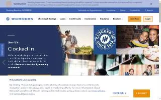 Workers Credit Union of Fitchburg website
