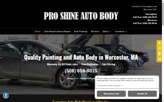 Pro Shine Auto Body website