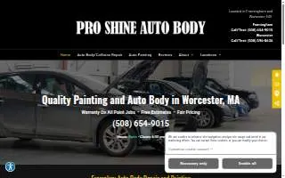 Pro Shine Auto Body website