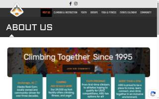 Alaska Rock Gym website