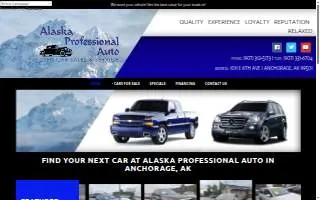 Alaska Professional Auto of Anchorage website