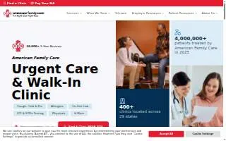 AFC Urgent Care Airmont website