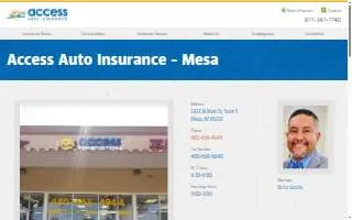 Access Auto Insurance of Mesa website