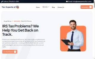 Tax Experts of OC website