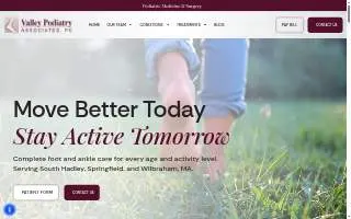 Valley Podiatry Associates of Ludlow website
