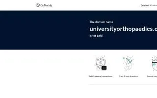 University Orthopedics - North Easton website