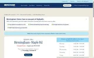 Birmingham Vision Care website