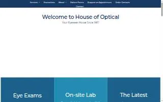 House of Optical website