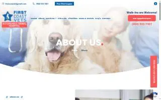 First Coast Vets Affordable Animal Hospital website