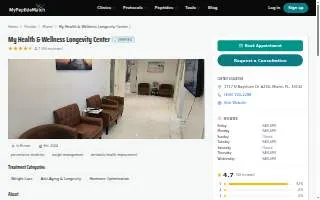 My Health & Wellness Longevity Center website