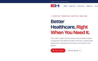 Elite Health Urgent Care website