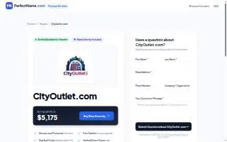 City Outlet website