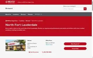 MD Now Urgent Care - North Fort Lauderdale website