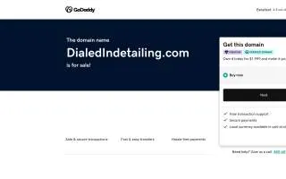 Dialed In Detailing Studio website