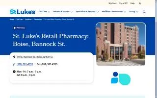 St. Luke's Retail Pharmacy: Boise, Bannock St. website
