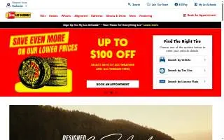 Les Schwab Tire Center of Meridian website