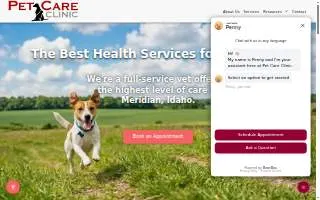 Pet Care Clinic of Meridian website