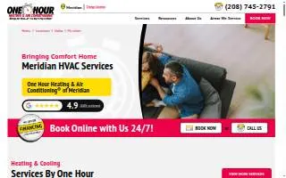 One Hour Heating & Air Conditioning of Meridian website