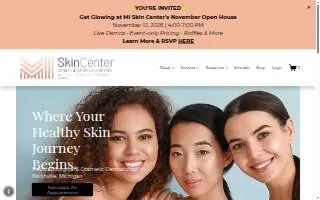 MI Skin Center website