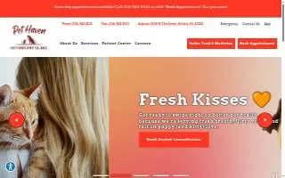 Pet Haven Veterinary Clinic website