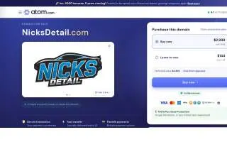 Nick's Detail website