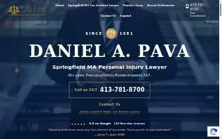 Attorney Daniel A. Pava, Accident Lawyer Springfield MA website